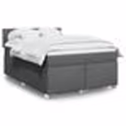 vidaXL Sommier à lattes de lit avec matelas Gris foncé 140x190cm Tissu - 140 x 190 cm