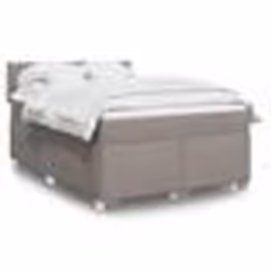 vidaXL Sommier à lattes de lit avec matelas Taupe 140x190 cm Tissu - 140 x 190 cm