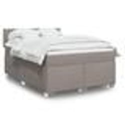 vidaXL Sommier à lattes de lit avec matelas Taupe 140x190 cm Tissu - 140 x 190 cm