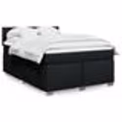 vidaXL Sommier à lattes de lit avec matelas Noir 140x190 cm Tissu - 140 x 190 cm