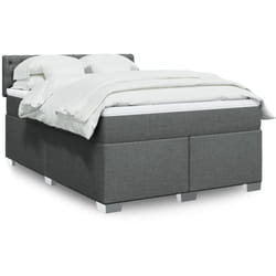 Vidaxl - Sommier À Lattes De Lit Avec Matelas Gris Foncé 140x190cm Tissu