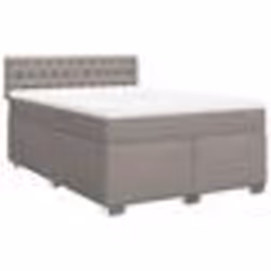 vidaXL Sommier à lattes de lit avec matelas Taupe 140x190 cm Tissu - 140 x 190 cm