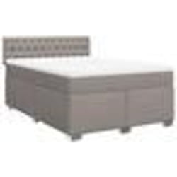 vidaXL Sommier à lattes de lit avec matelas Taupe 140x190 cm Tissu - 140 x 190 cm