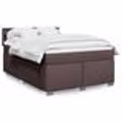 vidaXL Sommier à lattes de lit avec matelas Marron foncé 140x190 cm - 140 x 190 cm