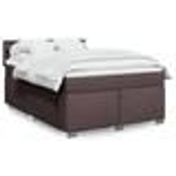 vidaXL Sommier à lattes de lit avec matelas Marron foncé 140x190 cm - 140 x 190 cm