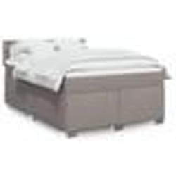 vidaXL Sommier à lattes de lit avec matelas Taupe 140x190 cm Tissu - 140 x 190 cm