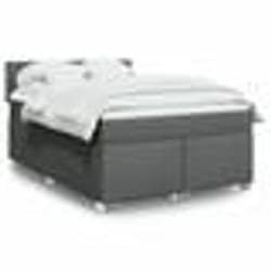 vidaXL Sommier à lattes de lit avec matelas Gris foncé 160x200cm Tissu - 160 x 200 cm