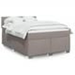 vidaXL Sommier à lattes de lit avec matelas Taupe 160x200 cm Tissu - 160 x 200 cm