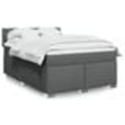 vidaXL Sommier à lattes de lit avec matelas Gris foncé 160x200cm Tissu - 160 x 200 cm