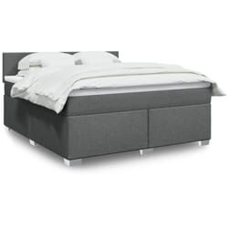 Vidaxl - Sommier À Lattes De Lit Avec Matelas Gris Foncé 180x200cm Tissu