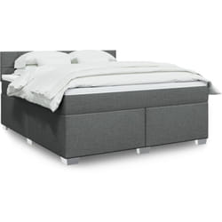 Vidaxl - Sommier À Lattes De Lit Avec Matelas Gris Foncé 180x200cm Tissu