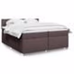 vidaXL Sommier à lattes de lit avec matelas Marron foncé 200x200 cm - 200 x 200 cm