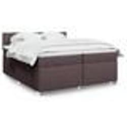 vidaXL Sommier à lattes de lit avec matelas Marron foncé 200x200 cm - 200 x 200 cm