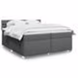 vidaXL Sommier à lattes de lit avec matelas Gris foncé 200x200cm Tissu - 200 x 200 cm