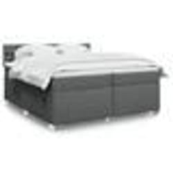 vidaXL Sommier à lattes de lit avec matelas Gris foncé 200x200cm Tissu - 200 x 200 cm