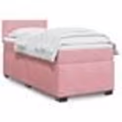 vidaXL Sommier à lattes de lit et matelas Rose 80x200 cm Velours - 80 x 200 cm
