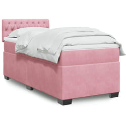 Vidaxl - Sommier À Lattes De Lit Avec Matelas Rose 90x200 Cm Velours