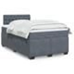 vidaXL Sommier à lattes de lit et matelas gris foncé 120x190cm velours - 120 x 190 cm