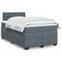 vidaXL Sommier à lattes de lit et matelas Gris foncé 120x200cm Velours - 120 x 200 cm