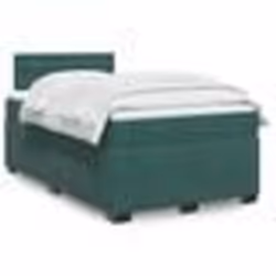 vidaXL Sommier à lattes de lit et matelas Vert foncé 120x200cm Velours - 120 x 200 cm