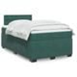 vidaXL Sommier à lattes de lit et matelas Vert foncé 120x200cm Velours - 120 x 200 cm