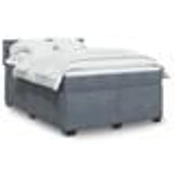 vidaXL Sommier à lattes de lit et matelas Gris foncé 140x190cm Velours - 140 x 190 cm