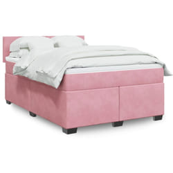 Vidaxl - Sommier À Lattes De Lit Et Matelas Rose Foncé 140x200cm Velours