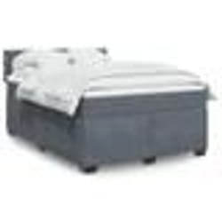 vidaXL Sommier à lattes de lit et matelas Gris foncé 140x200cm Velours - 140 x 200 cm