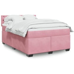 Vidaxl - Sommier À Lattes De Lit Et Matelas Rose Foncé 140x200cm Velours