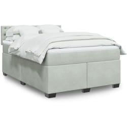 Vidaxl - Sommier À Lattes De Lit Et Matelas Gris Clair 160x200cm Velours