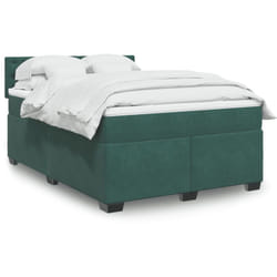 Vidaxl - Sommier À Lattes De Lit Et Matelas Vert Foncé 160x200cm Velours