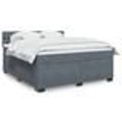 vidaXL Sommier à lattes de lit et matelas Gris foncé 180x200cm Velours - 180 x 200 cm