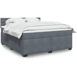 Vidaxl - Sommier À Lattes De Lit Et Matelas Gris Foncé 180x200cm Velours