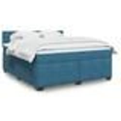 vidaXL Sommier à lattes de lit et matelas bleu 180x200 cm velours - 180 x 200 cm