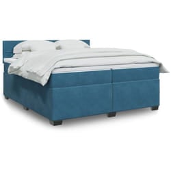 Vidaxl Sommier À Lattes De Lit Et Matelas Bleu 200x200 Cm Velours