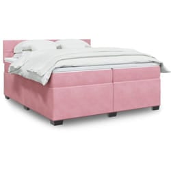 Vidaxl Sommier À Lattes De Lit Avec Matelas Rose 200x200 Cm Velours