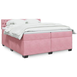 Vidaxl Sommier À Lattes De Lit Avec Matelas Rose 200x200 Cm Velours