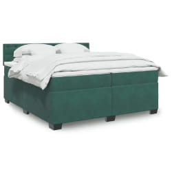 vidaXL Sommier à lattes de lit et matelas Vert foncé 200x200cm Velours