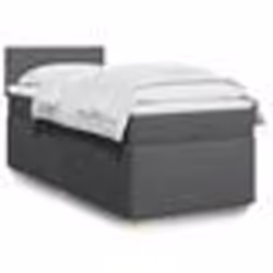 vidaXL Sommier à lattes de lit avec matelas Gris foncé 80x200 cm Tissu - 80 x 200 cm