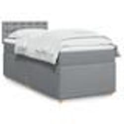 vidaXL Sommier à lattes de lit avec matelas gris clair 80x200 cm tissu - 80 x 200 cm