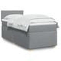 vidaXL Sommier à lattes de lit et matelas Gris clair 90x190 cm Tissu - 90 x 190 cm