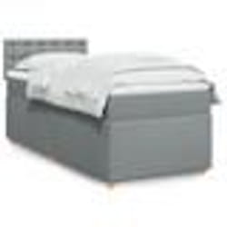 vidaXL Sommier à lattes de lit et matelas Gris clair 90x190 cm Tissu - 90 x 190 cm