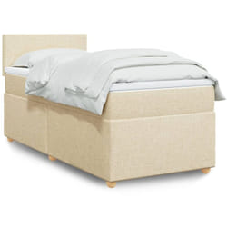 Vidaxl - Sommier À Lattes De Lit Avec Matelas Crème 90x200 Cm Tissu
