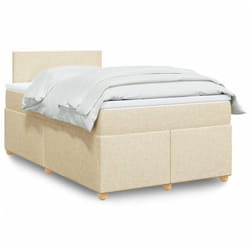 Vidaxl Sommier À Lattes De Lit Avec Matelas Crème 120x190 Cm Tissu