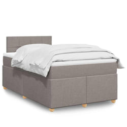 Vidaxl Sommier À Lattes De Lit Avec Matelas Taupe 120x190 Cm Tissu