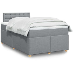 Vidaxl - Sommier À Lattes De Lit Et Matelas Gris Clair 120x190 Cm Tissu