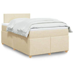 Vidaxl - Sommier À Lattes De Lit Avec Matelas Crème 120x200 Cm Tissu