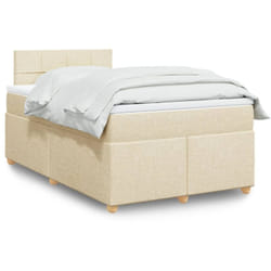 Vidaxl - Sommier À Lattes De Lit Avec Matelas Crème 120x200 Cm Tissu
