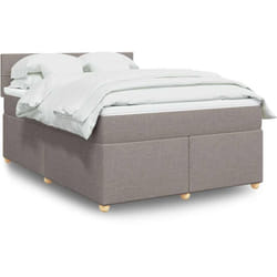 Vidaxl - Sommier À Lattes De Lit Avec Matelas Taupe 140x190 Cm Tissu