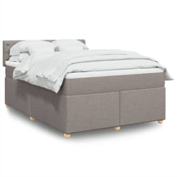 Vidaxl - Sommier À Lattes De Lit Avec Matelas Taupe 140x190 Cm Tissu
